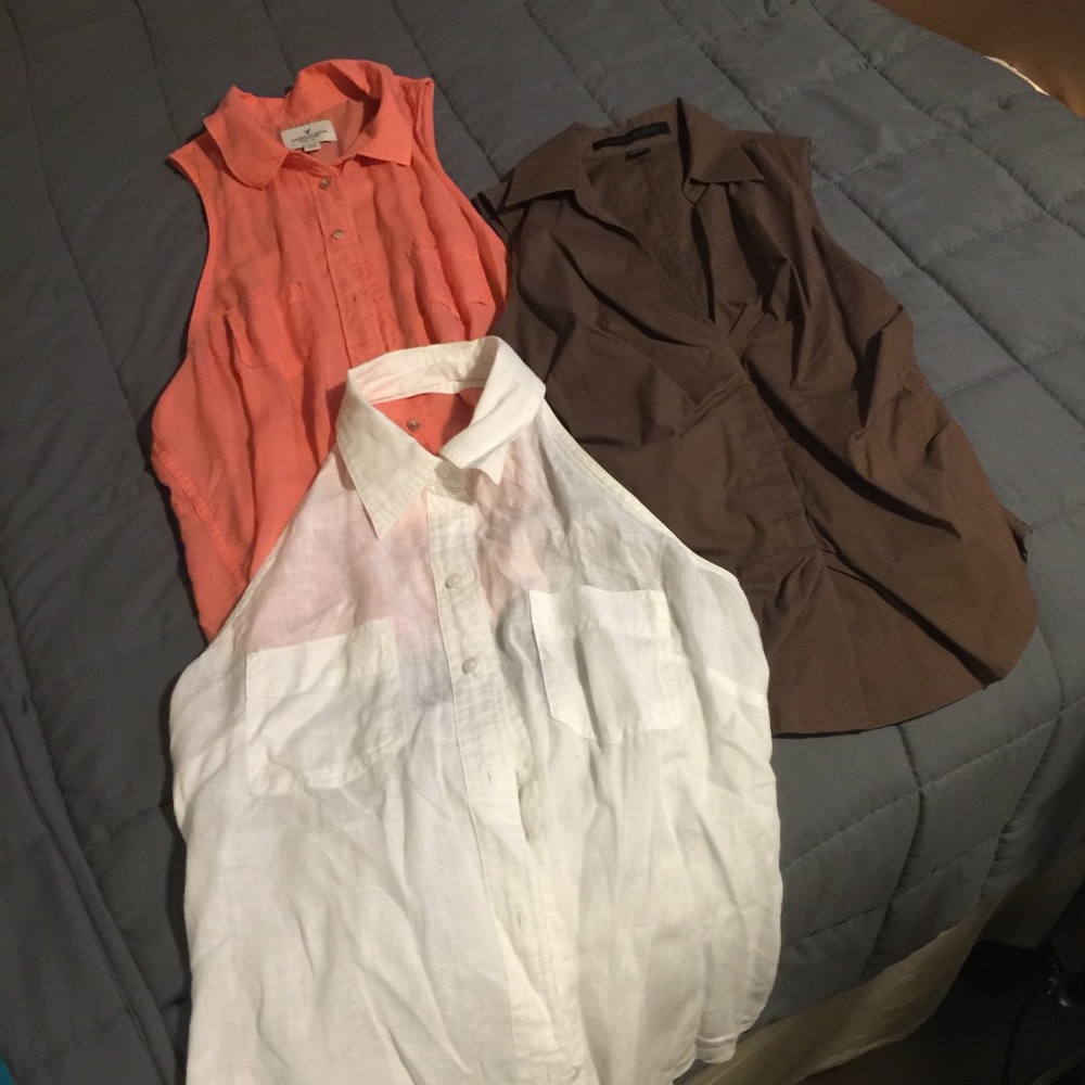 Lot of collared button up tanks